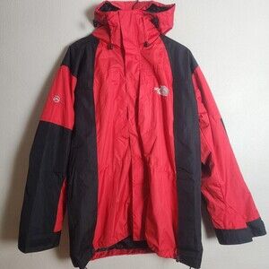 The North Face Jacket Mens XL Red Black Summit Series Gore-Tex XCR Hooded Ski
